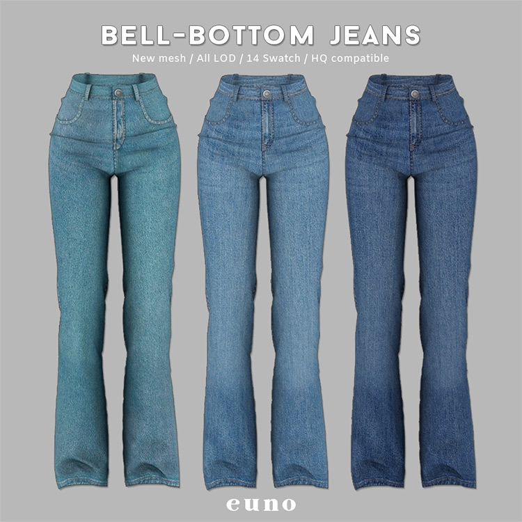 Bell-Bottom Jeans / Sims 4 CC