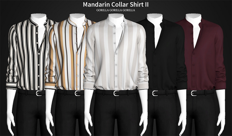 Mandarin Collar Shirt II / Sims 4 CC