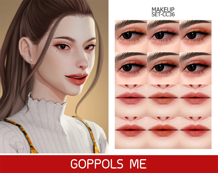 Gold Makeup Set CC36 / Sims 4 CC