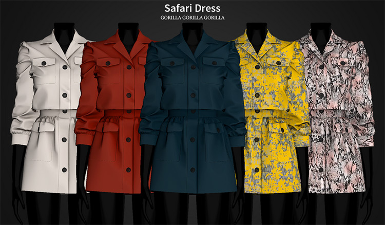 Safari Dress / Sims 4 CC