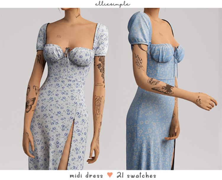 Midi Dress / Sims 4 CC