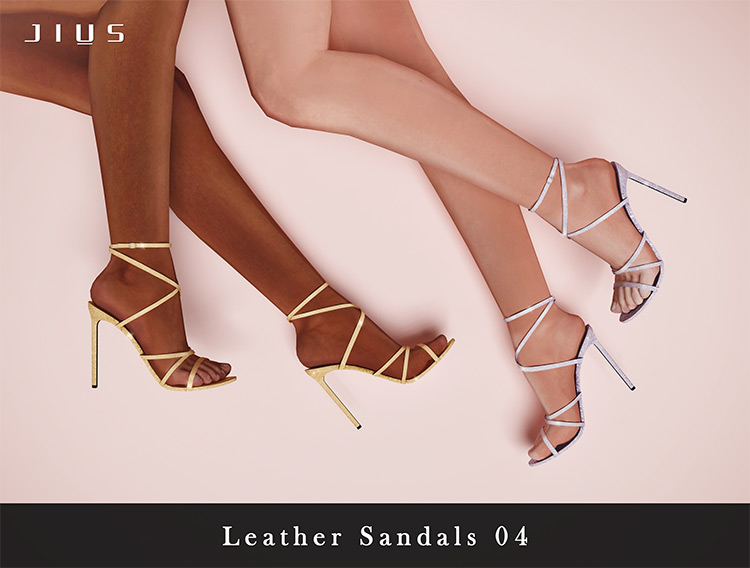 Leather Sandals V04 (High Heels) / Sims 4 CC