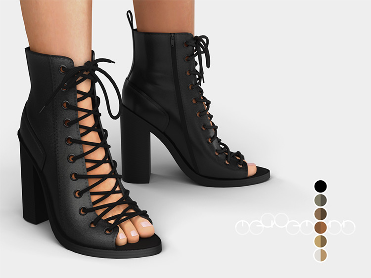 Ann Demeulemeester Lace-Up Heeled Sandals / Sims 4 CC