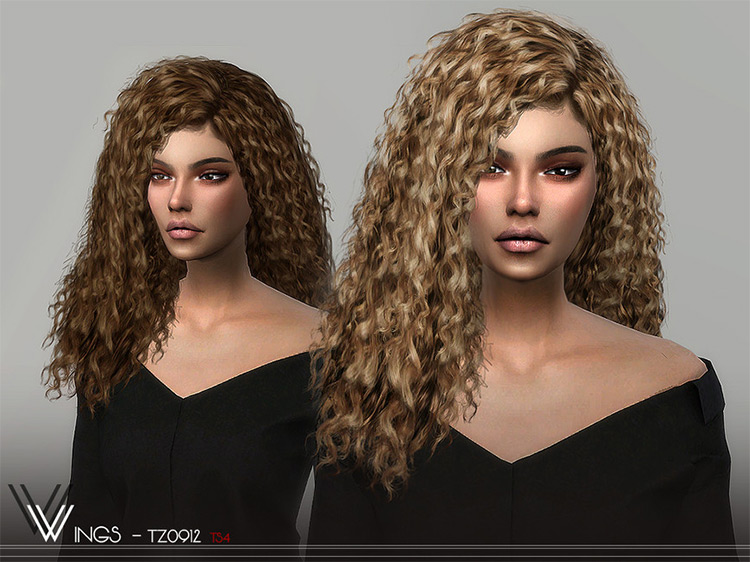 Best Alpha CC Curly Hair for The Sims 4  Guys   Girls    - 30