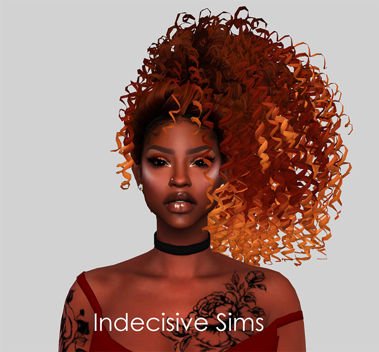 Best Alpha CC Curly Hair for The Sims 4  Guys   Girls    - 65