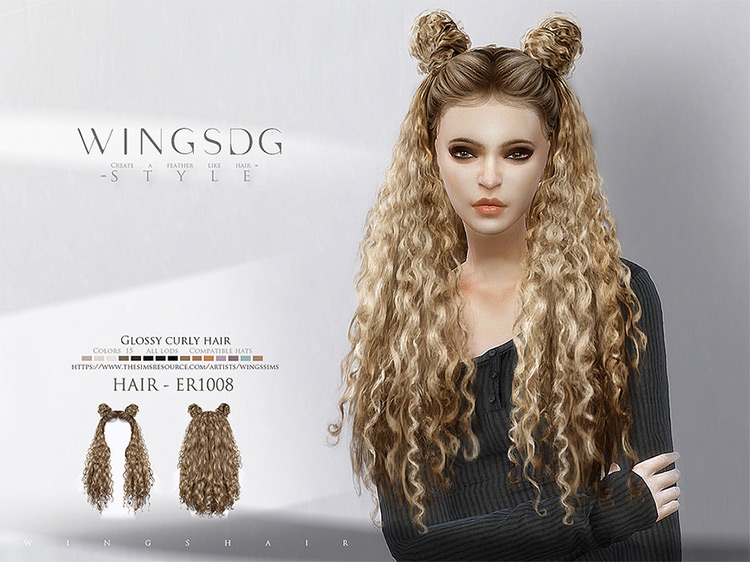 Best Alpha CC Curly Hair for The Sims 4  Guys   Girls    - 36