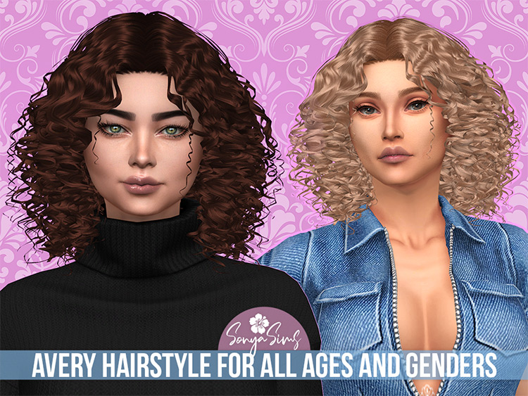 Best Alpha CC Curly Hair for The Sims 4  Guys   Girls    - 17