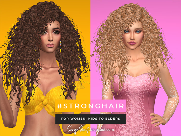 Best Alpha CC Curly Hair for The Sims 4  Guys   Girls    - 18