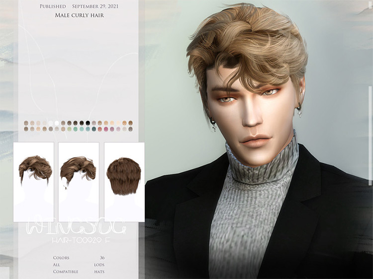 Best Alpha CC Curly Hair for The Sims 4  Guys   Girls    - 75