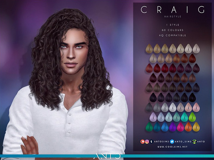 Best Alpha CC Curly Hair for The Sims 4  Guys   Girls    - 81