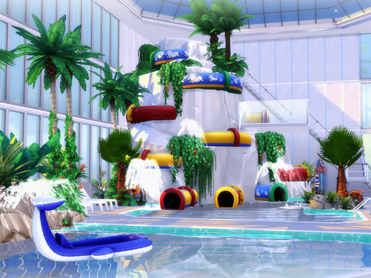 Shopping Mall + Indoor Waterpark / Sims 4 Lot