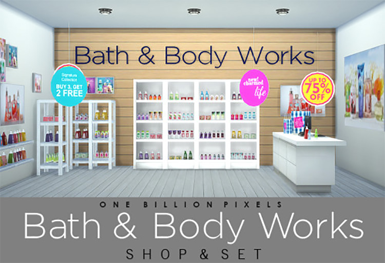 Bath & Body Works Shop & Set / Sims 4 CC