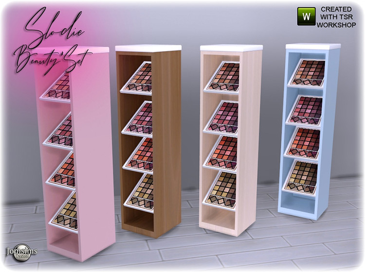 SLODIE Make Up Floor Deco Eyeshadows Stand / Sims 4 CC