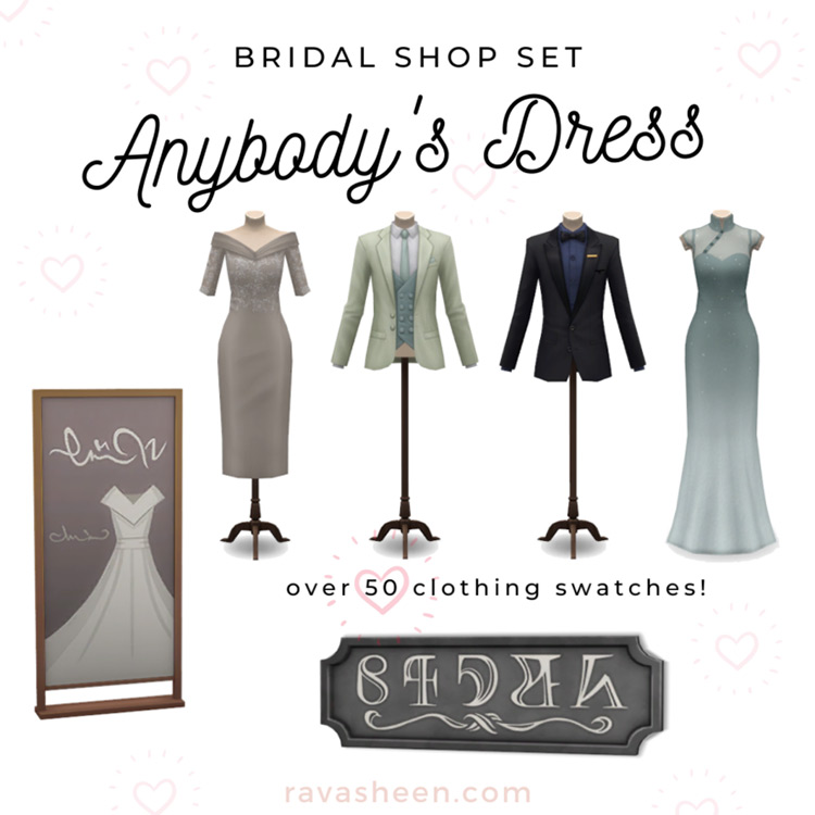 Bridal Shop Set: Anybody’s Dress / Sims 4 CC