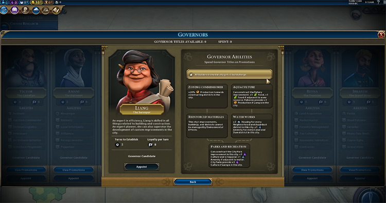 Liang Governor in Civ 6