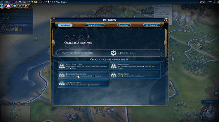 how to found religion civ 6