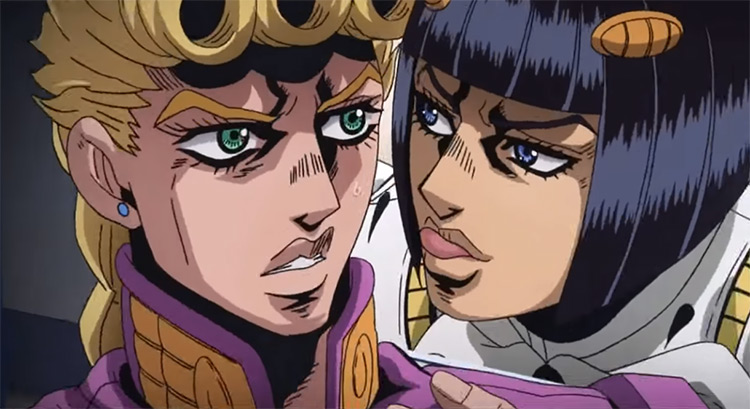 Giorno vs Buccellati JoJo's Bizarre Adventure anime screenshot