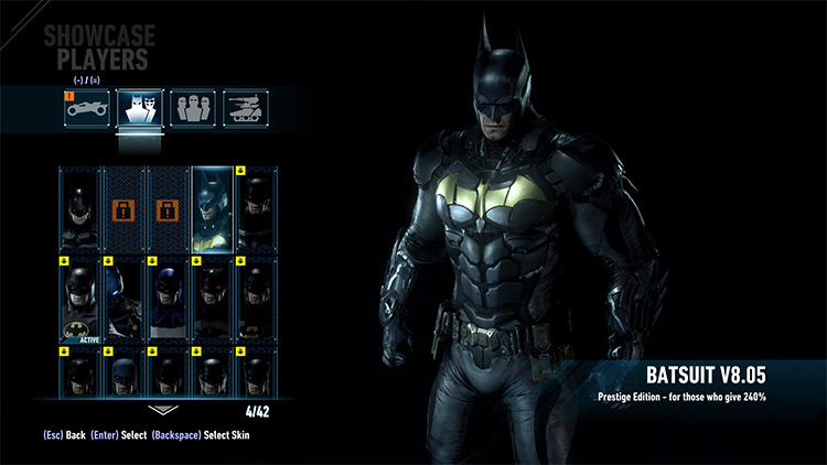 Prestige Suit at the Start of the Game for Batman Arkham Knight