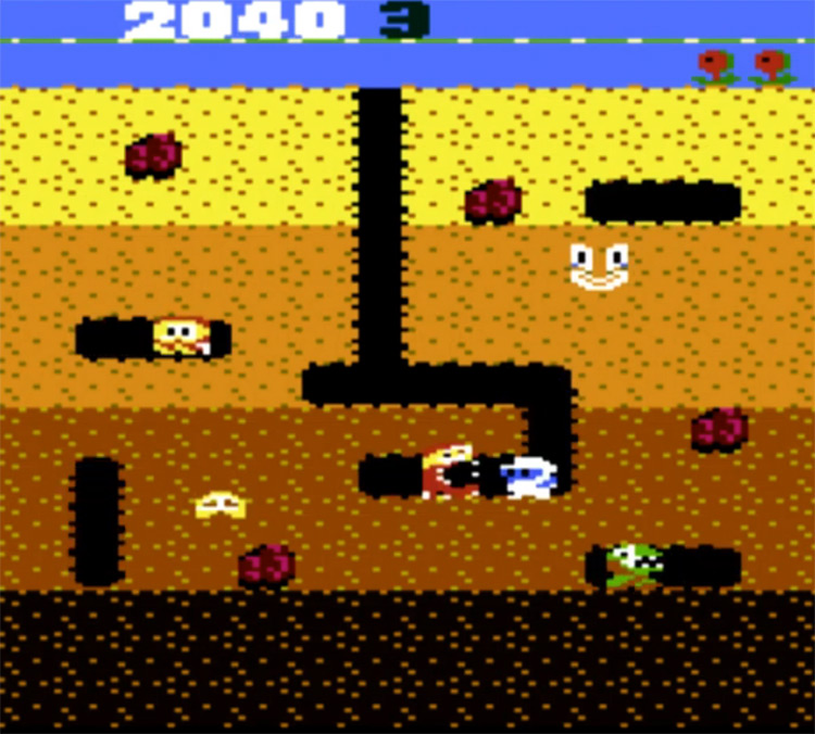 Dig Dug Atari 7800 gameplay