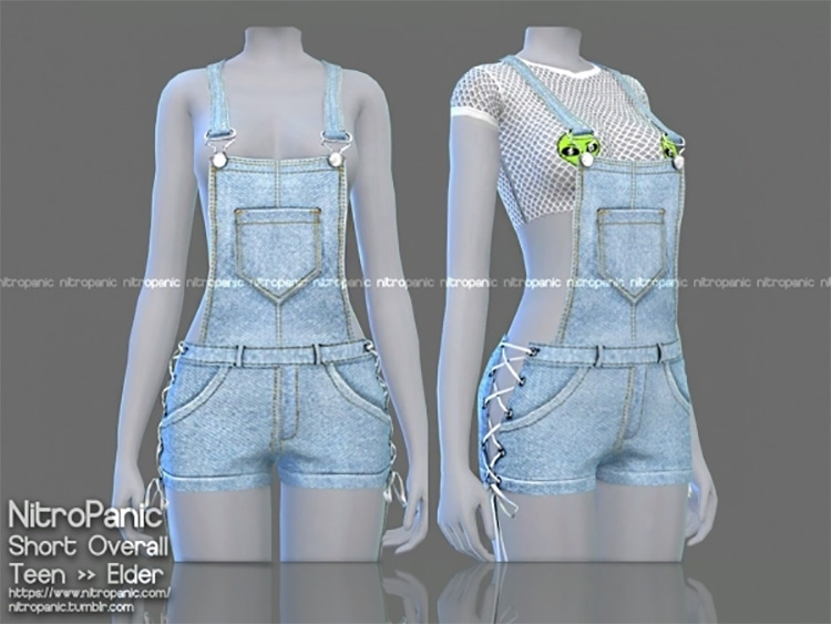 Short Overall Sims 4 CC