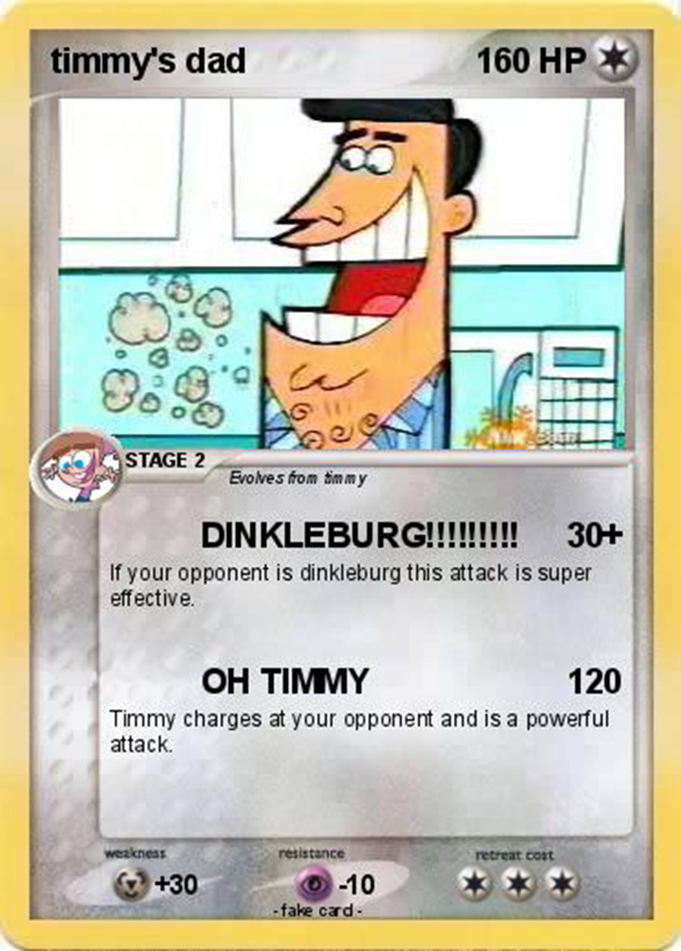 Timmys Dad as a Pokemon Card