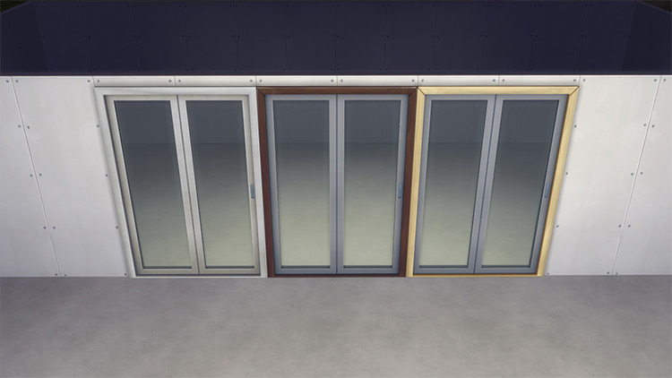 Folding Steel Glass Door – Functional Folding Door by AshenSeaced for Sims 4