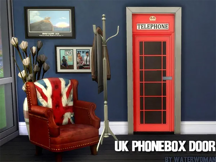 UK Phonebox Door by Akisima Sims 4 CC