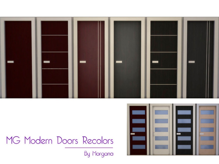  MG Modern Doors Recolors by morgana14 Sims 4 CC