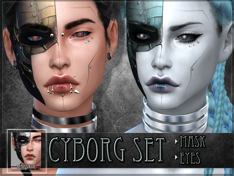 Cyborg Set - Sims 4 mask and outfits