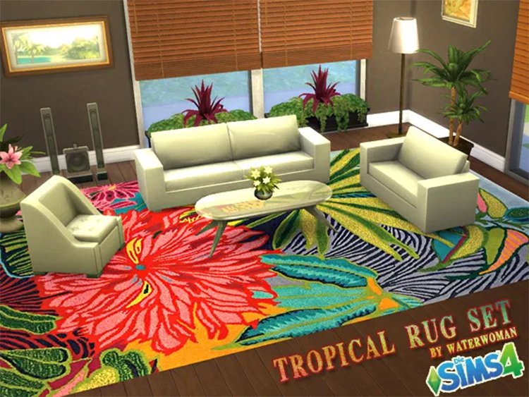 Tropical Rugs CC pack for Sims 4