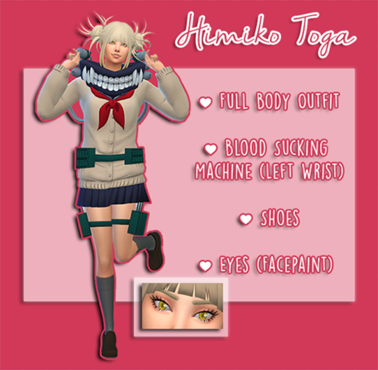 Himiko Toga CC in The Sims 4
