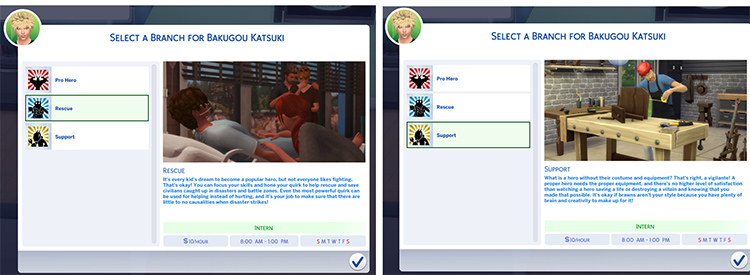 Hero Career Path CC for The Sims 4