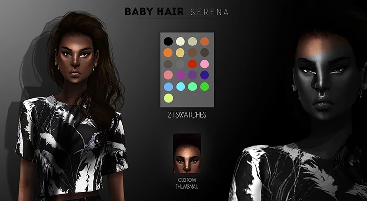 Baby Hair – Serena by Candy Cane Sugary Sims 4 CC
