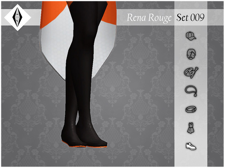 Rena Rouge Set 009 Flats for Sims 4