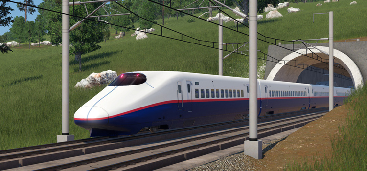 Shinkansen Train Modded in Transport Fever2