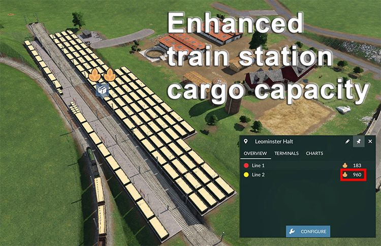 Enhanced Train Station Cargo Capacity mod