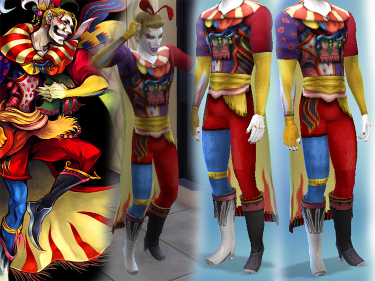 FFVI Kefka Palazzo Outfit Sims 4 CC