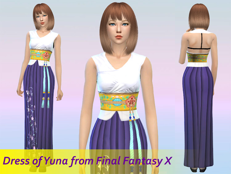 FFX Yuna Dress Sims 4 CC