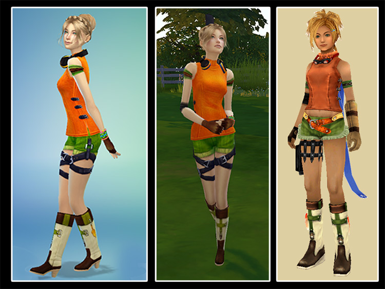 FFX Rikku Outfit for Sims 4