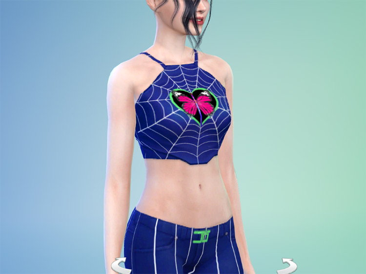 Jolyne Cujoh Outfit + Tattoo TS4 CC