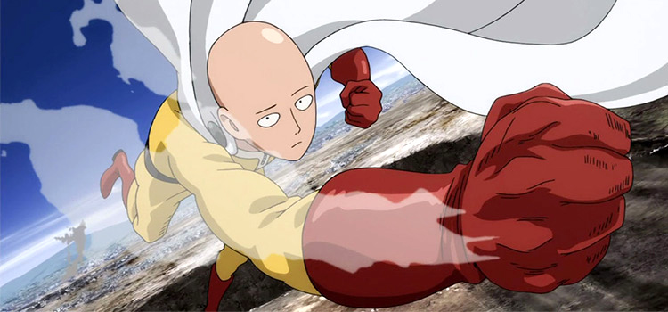 One Punch Man anime close-up screenshot