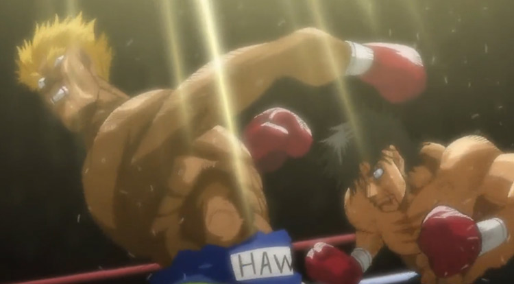 Takamura Mamoru vs Bryan Hawk scene from Hajime no Ippo
