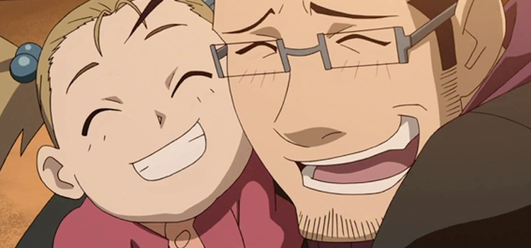 Maes Hughes - Dad with his Daughter in FMA Anime