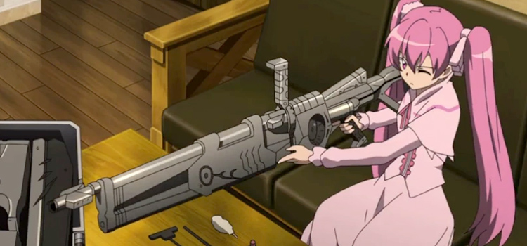 Mine in Akame ga Kill - pointing Pumpkin gun screenshot