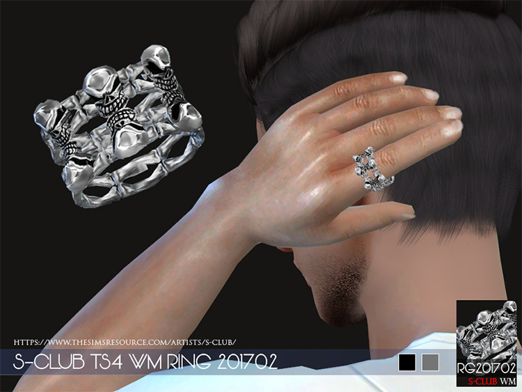 TS4 S-club CC skull ring