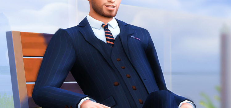 Pinstripe suit CC for The Sims 4