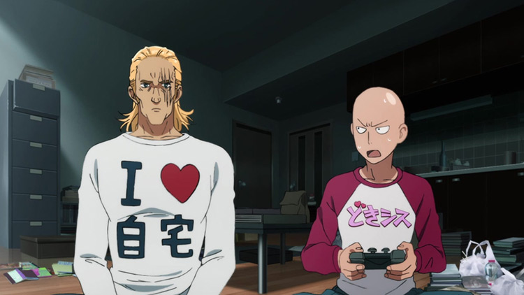 Saitama and King from One Punch Man anime