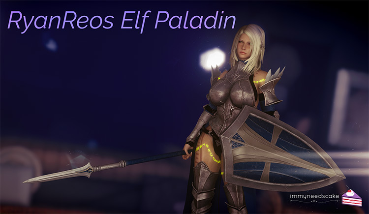Female Elf Paladin Armor mod for Skyrim