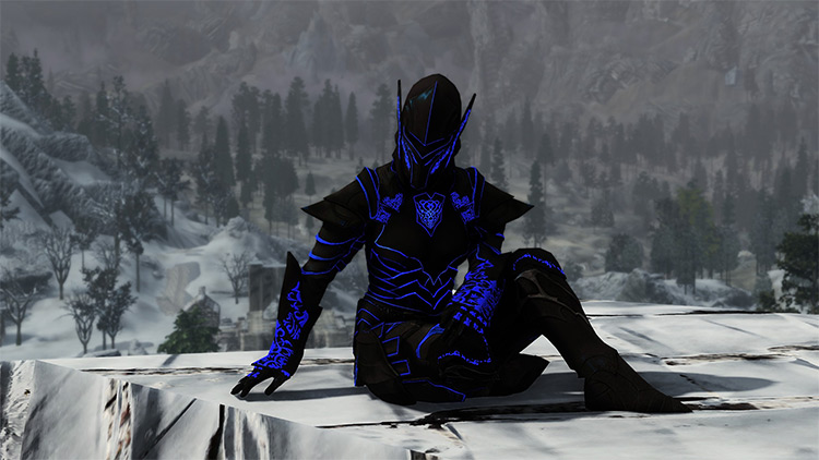 Glowing Ebony Armor Skyrim mod