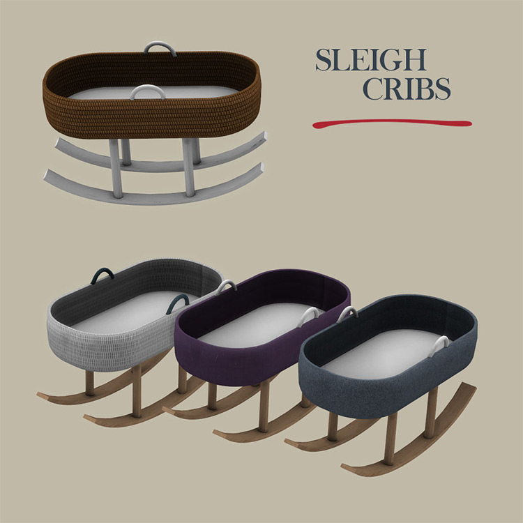 Sleigh Crib CC for The Sims 4